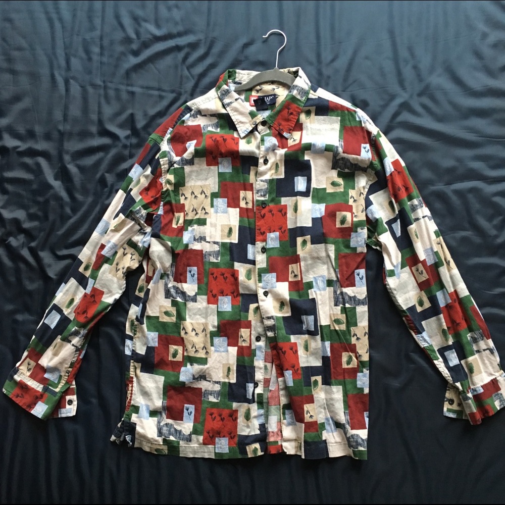 Chaps patterned long sleeve casual dress shirt